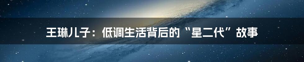 王琳儿子:低调生活背后的“星二代”故事