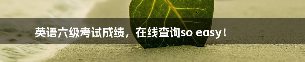 英语六级考试成绩,在线查询so easy!