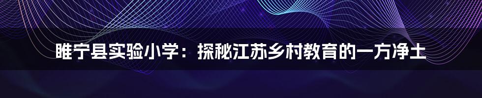睢宁县实验小学:探秘江苏乡村教育的一方净土