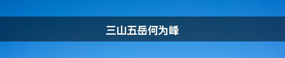 三山五岳何为峰