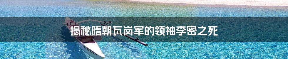 揭秘隋朝瓦岗军的领袖李密之死