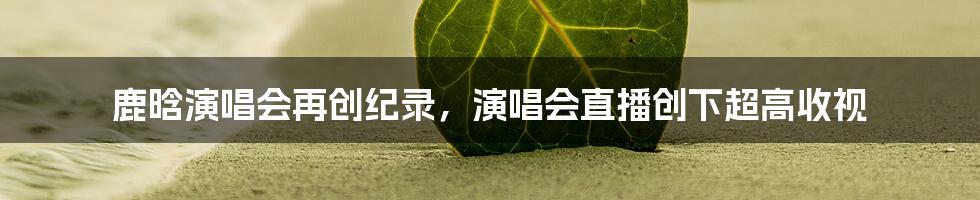 鹿晗演唱会再创纪录,演唱会直播创下超高收视