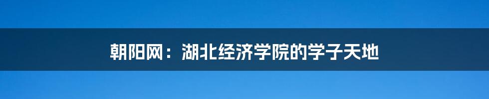 朝阳网：湖北经济学院的学子天地