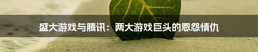 盛大游戏与腾讯:两大游戏巨头的恩怨情仇