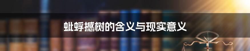 蚍蜉撼树的含义与现实意义