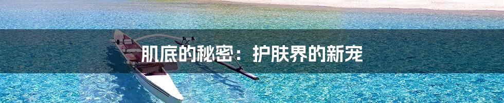 肌底的秘密:护肤界的新宠