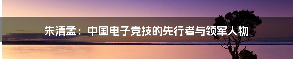 朱清孟:中国电子竞技的先行者与领军人物