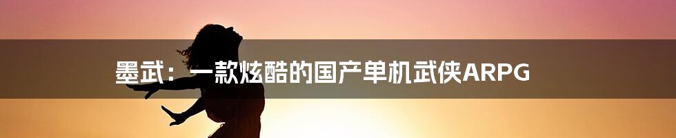墨武:一款炫酷的国产单机武侠ARPG