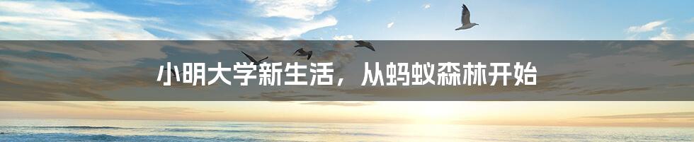 小明大学新生活，从蚂蚁森林开始