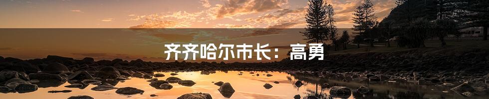 齐齐哈尔市长:高勇