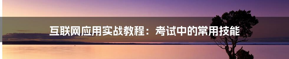 互联网应用实战教程:考试中的常用技能