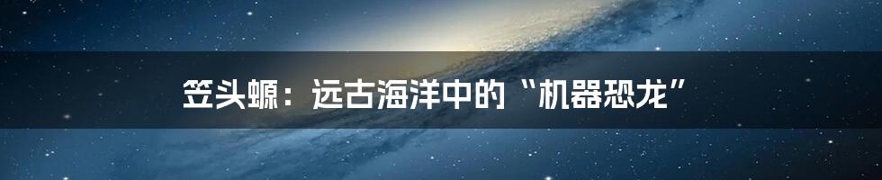 笠头螈:远古海洋中的“机器恐龙”