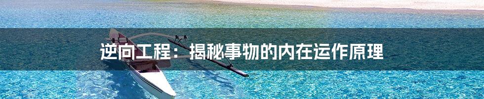 逆向工程:揭秘事物的内在运作原理