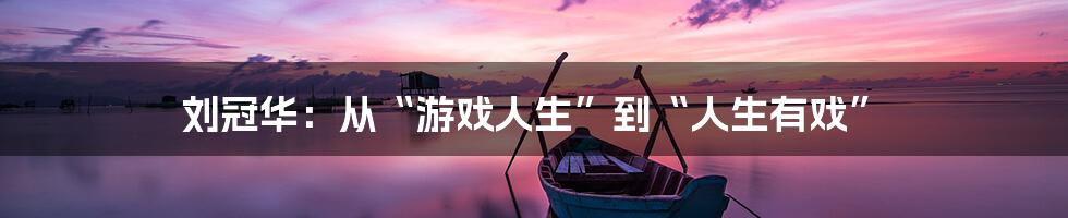 刘冠华:从“游戏人生”到“人生有戏”