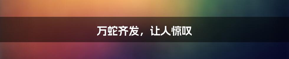 万蛇齐发，让人惊叹