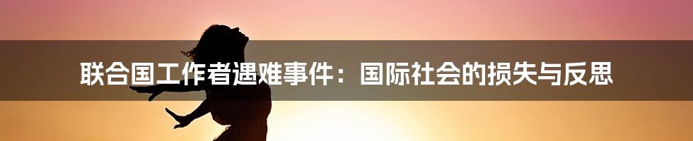 联合国工作者遇难事件:国际社会的损失与反思