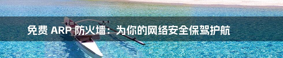 免费 ARP 防火墙:为你的网络安全保驾护航