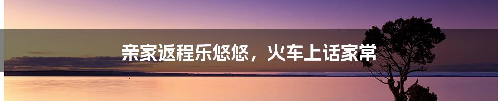 亲家返程乐悠悠,火车上话家常