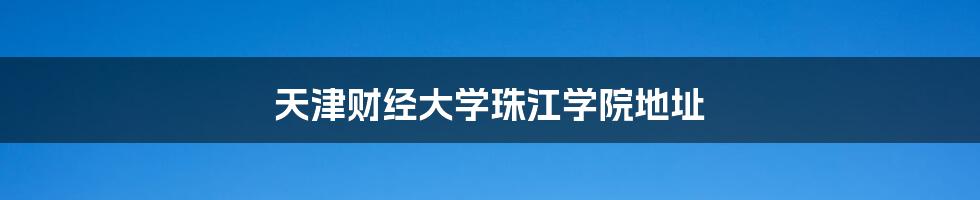 天津财经大学珠江学院地址