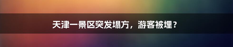 天津一景区突发塌方，游客被埋？