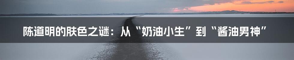 陈道明的肤色之谜:从“奶油小生”到“酱油男神”