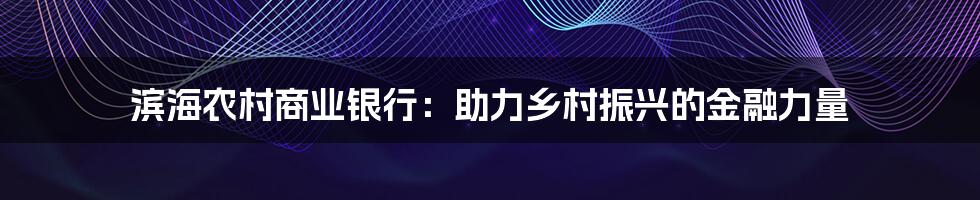 滨海农村商业银行:助力乡村振兴的金融力量