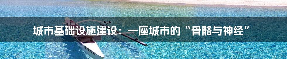 城市基础设施建设:一座城市的“骨骼与神经”