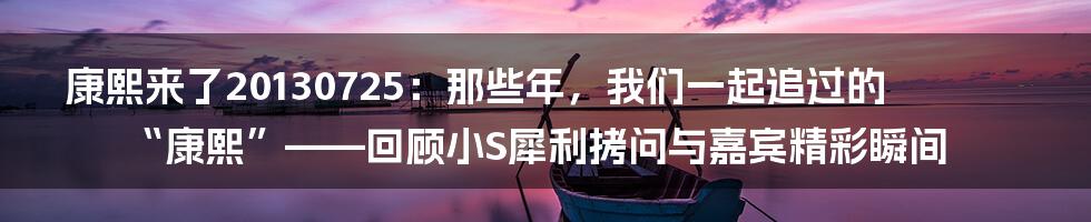 康熙来了20130725:那些年,我们一起追过的“康熙”——回顾小S犀利拷问与嘉宾精彩瞬间