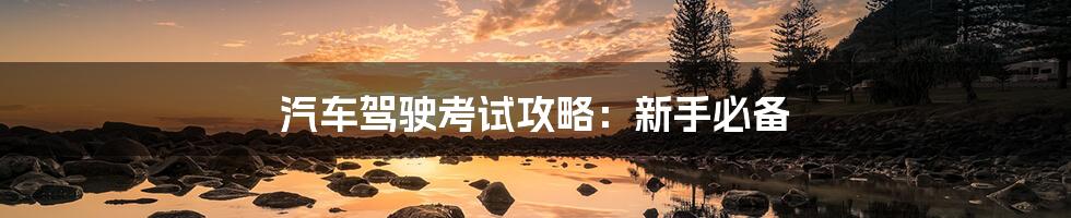 汽车驾驶考试攻略:新手必备