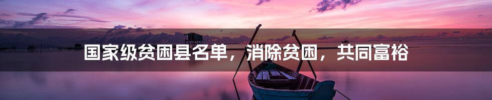 国家级贫困县名单,消除贫困,共同富裕