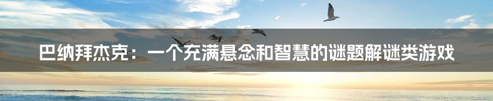 巴纳拜杰克：一个充满悬念和智慧的谜题解谜类游戏