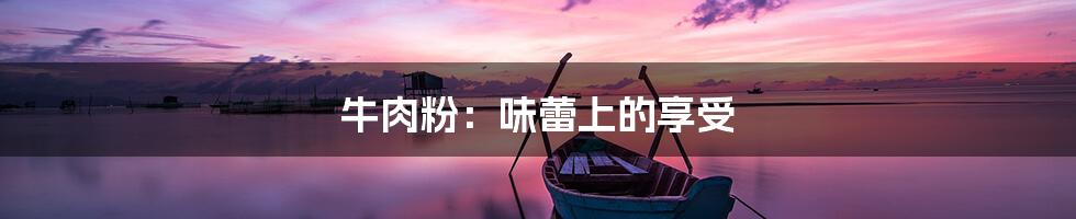 牛肉粉:味蕾上的享受