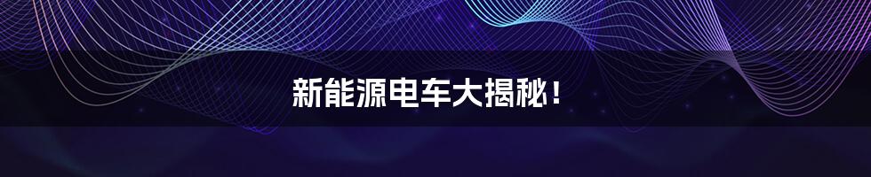 新能源电车大揭秘!
