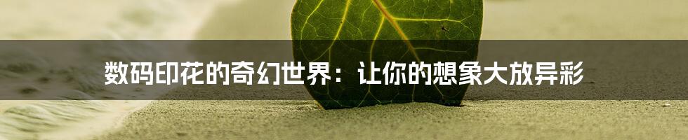 数码印花的奇幻世界:让你的想象大放异彩