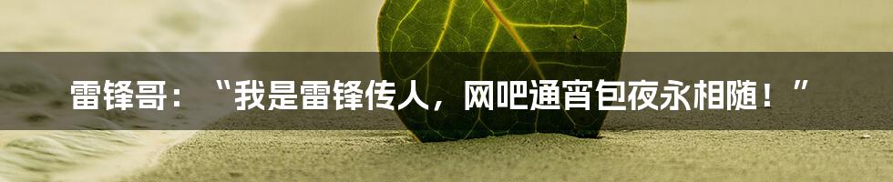雷锋哥:“我是雷锋传人,网吧通宵包夜永相随!”