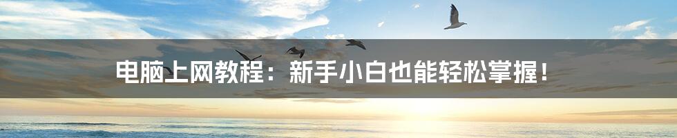 电脑上网教程：新手小白也能轻松掌握！
