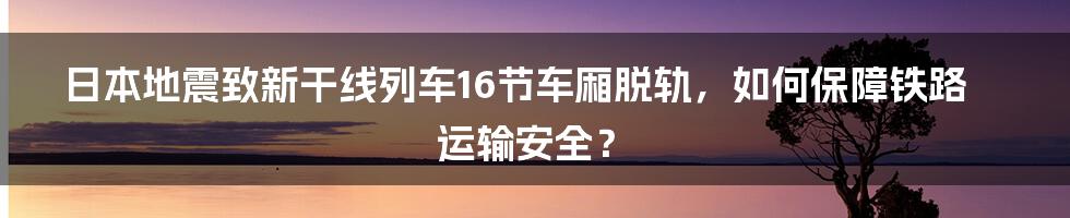 日本地震致新干线列车16节车厢脱轨，如何保障铁路运输安全？