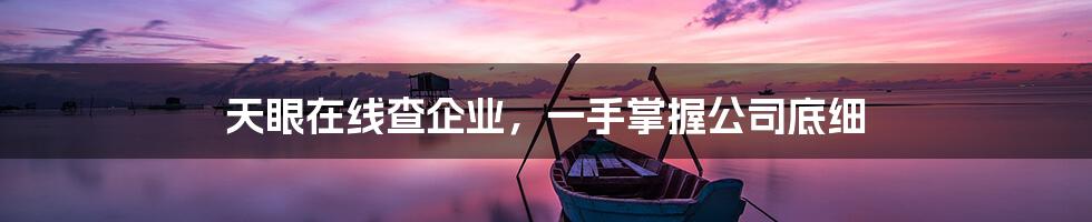天眼在线查企业,一手掌握公司底细