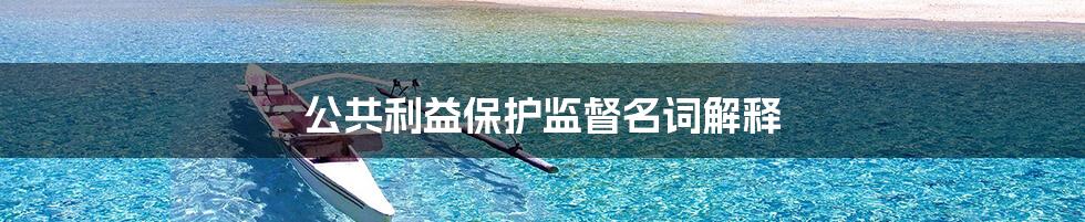 公共利益保护监督名词解释