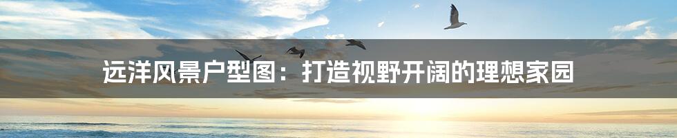 远洋风景户型图:打造视野开阔的理想家园