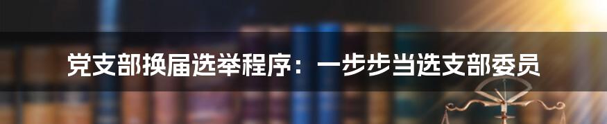 党支部换届选举程序:一步步当选支部委员