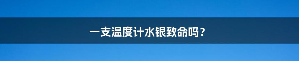 一支温度计水银致命吗?