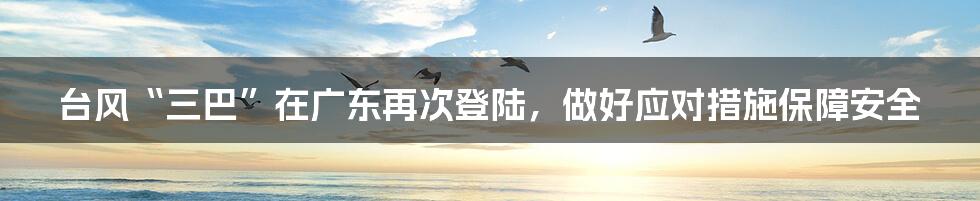台风“三巴”在广东再次登陆,做好应对措施保障安全