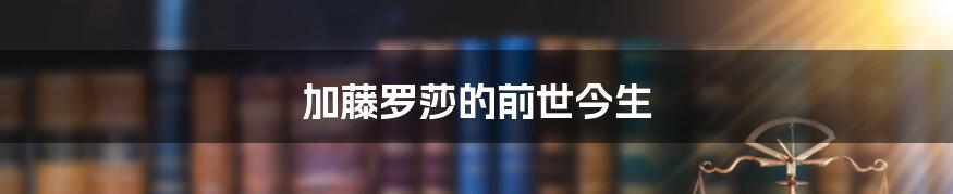 加藤罗莎的前世今生