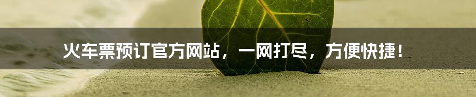 火车票预订官方网站,一网打尽,方便快捷!
