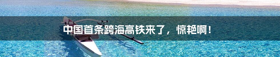 中国首条跨海高铁来了,惊艳啊!