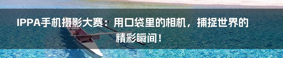 IPPA手机摄影大赛:用口袋里的相机,捕捉世界的精彩瞬间!