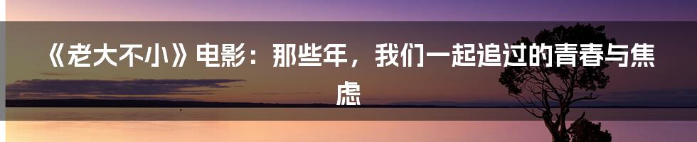 《老大不小》电影:那些年,我们一起追过的青春与焦虑