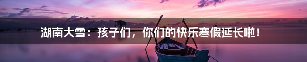 湖南大雪:孩子们,你们的快乐寒假延长啦!