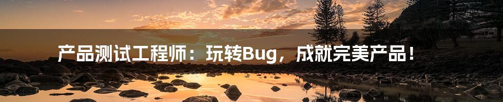 产品测试工程师:玩转Bug,成就完美产品!